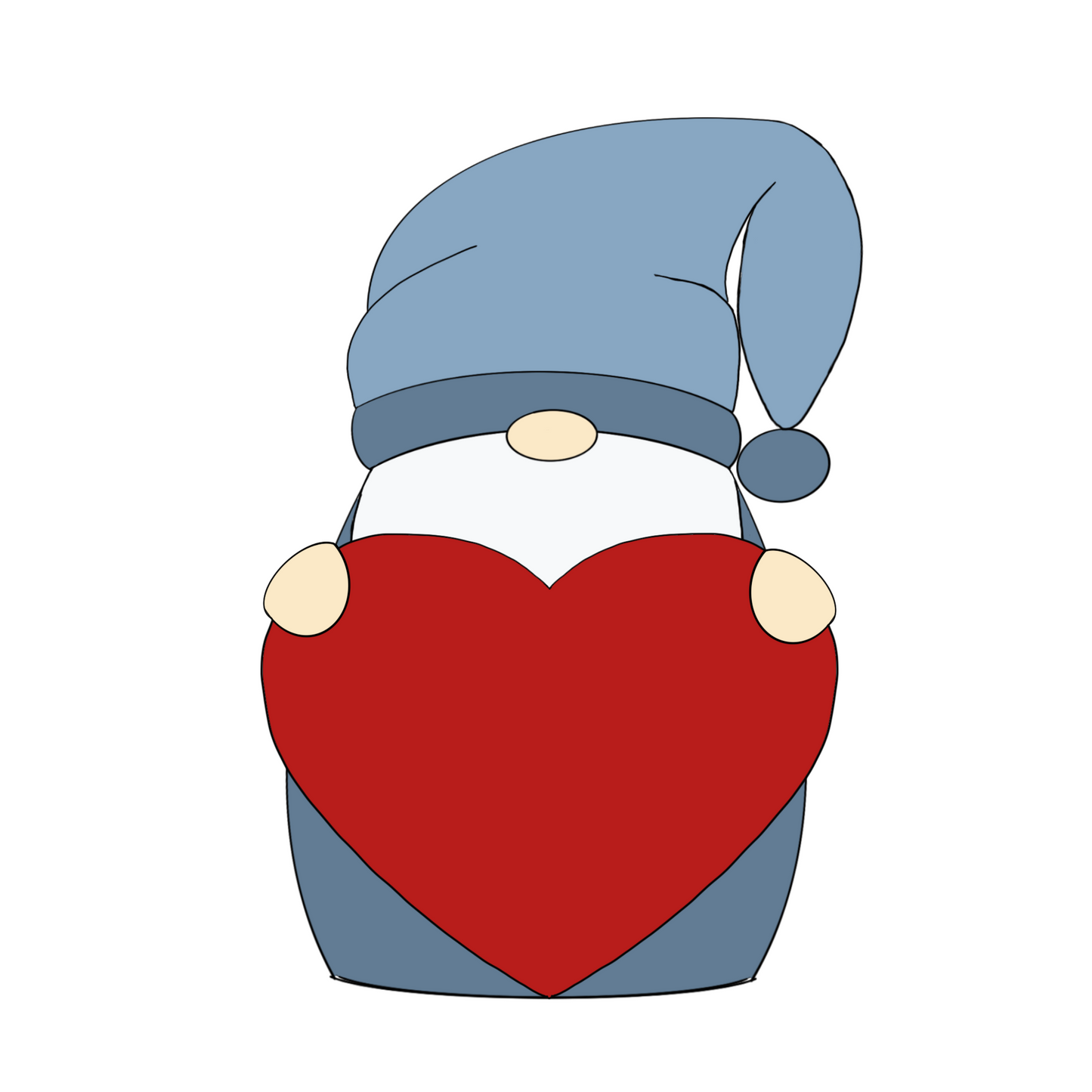 Gnome Holding Heart Cookie Cutter STL Digital File
