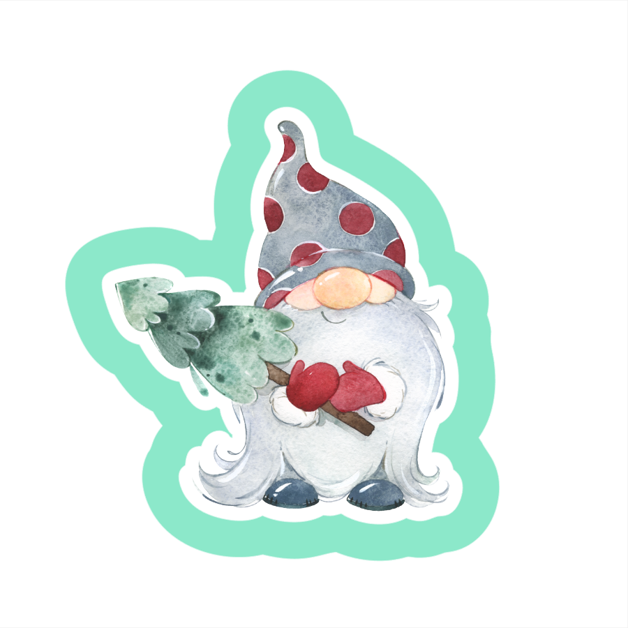 Gnome Holding Tree Cookie Cutter STL Digital File