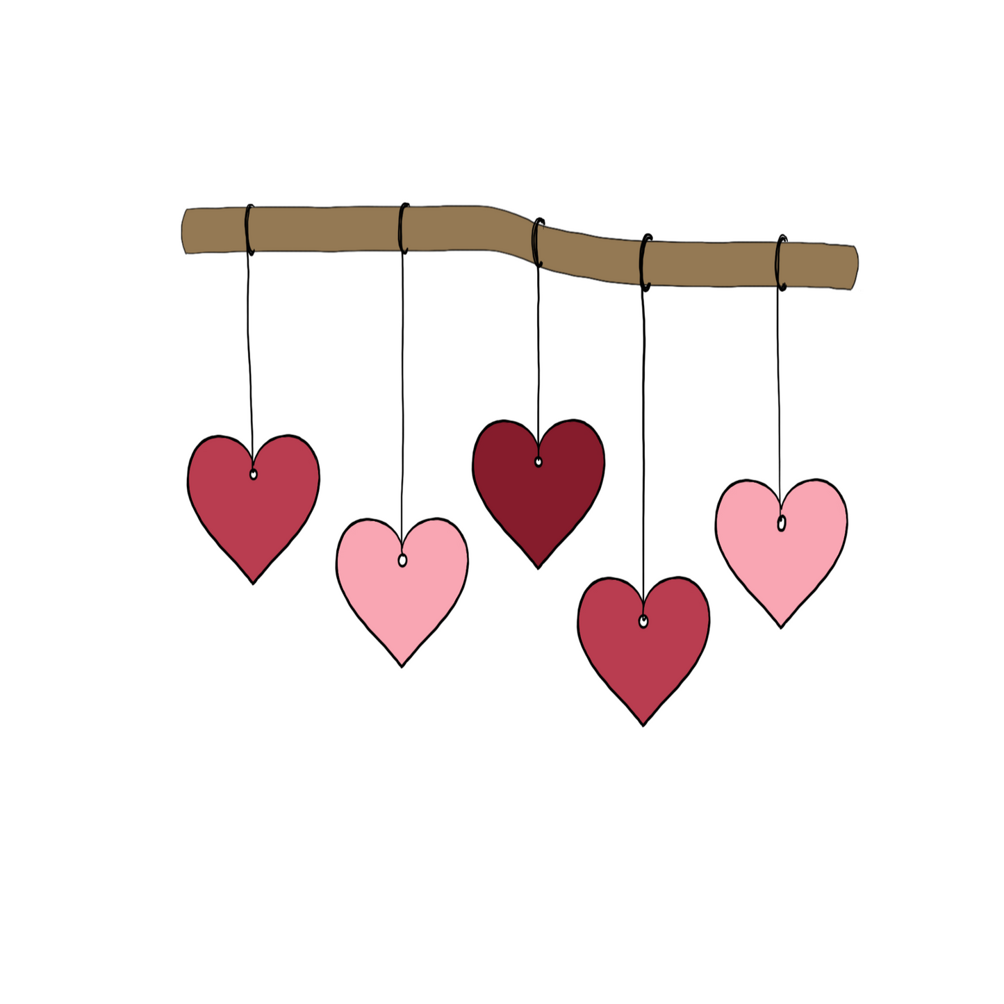 Hanging Hearts Cookie Cutter STL Digital File
