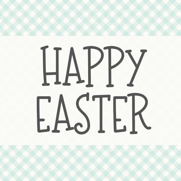 Happy Easter (Green Gingham) Cookie Tag, 2 Inch Square