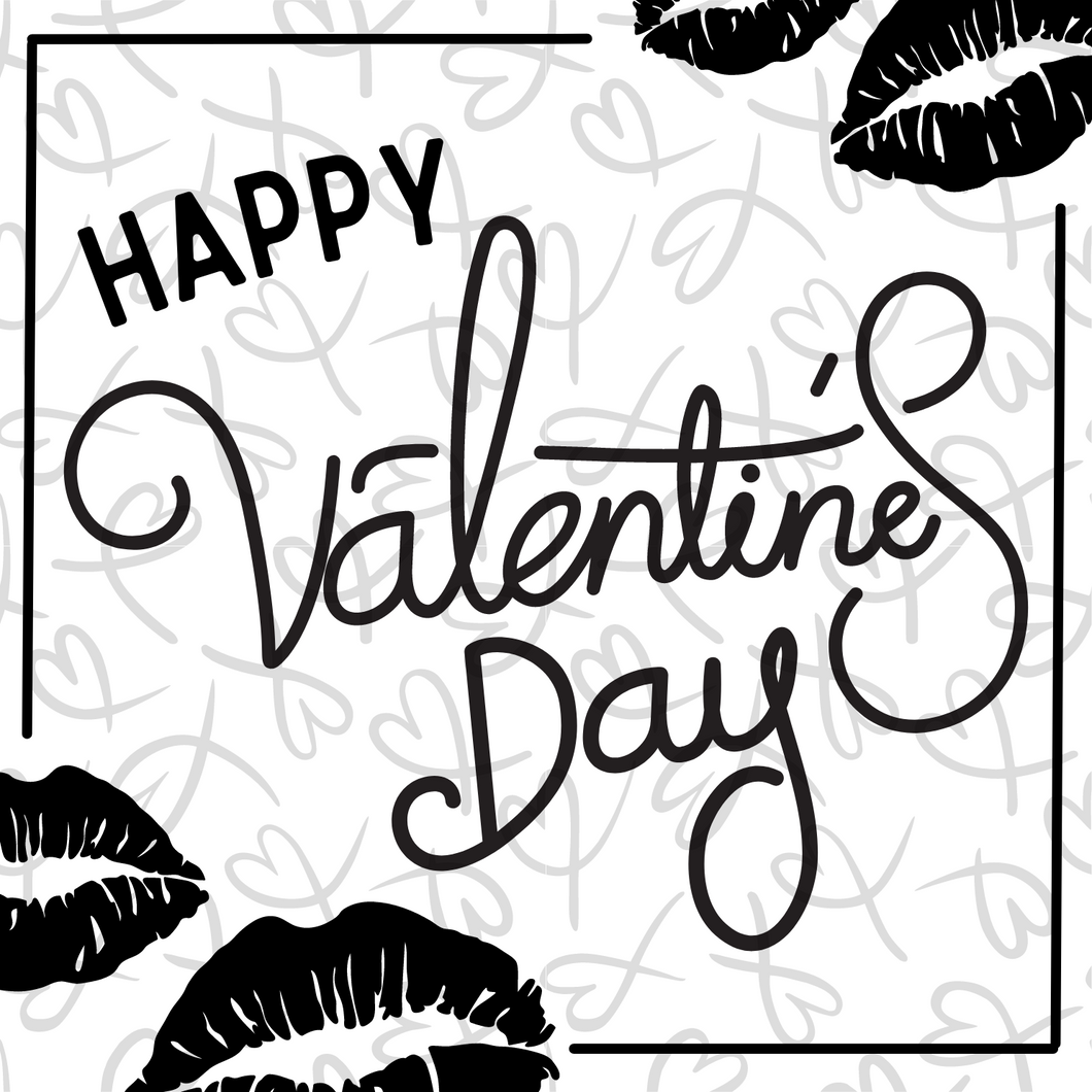Happy Valentine's Day (Lips) Cookie Tag, 2 inch