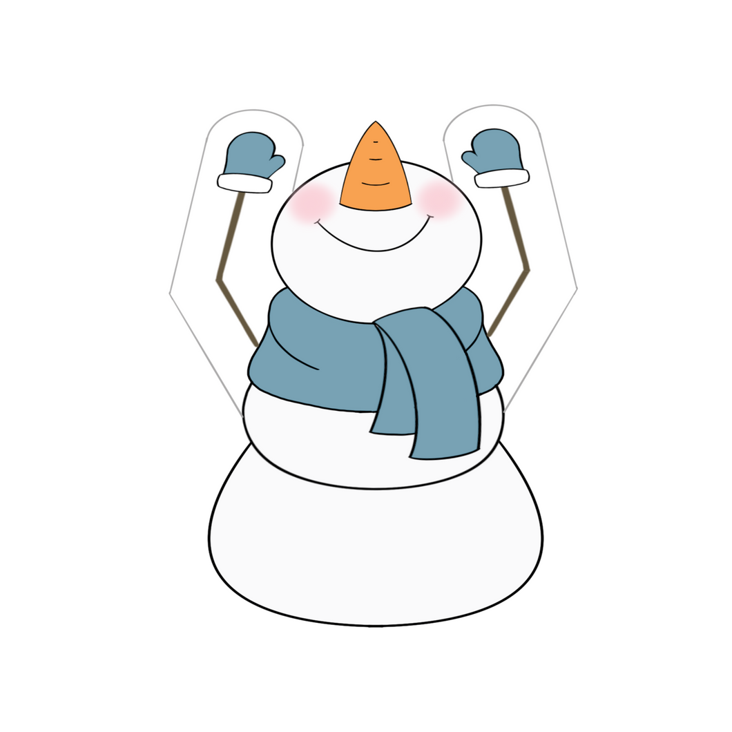 Happy Snowman Cookie Cutter STL Digital File