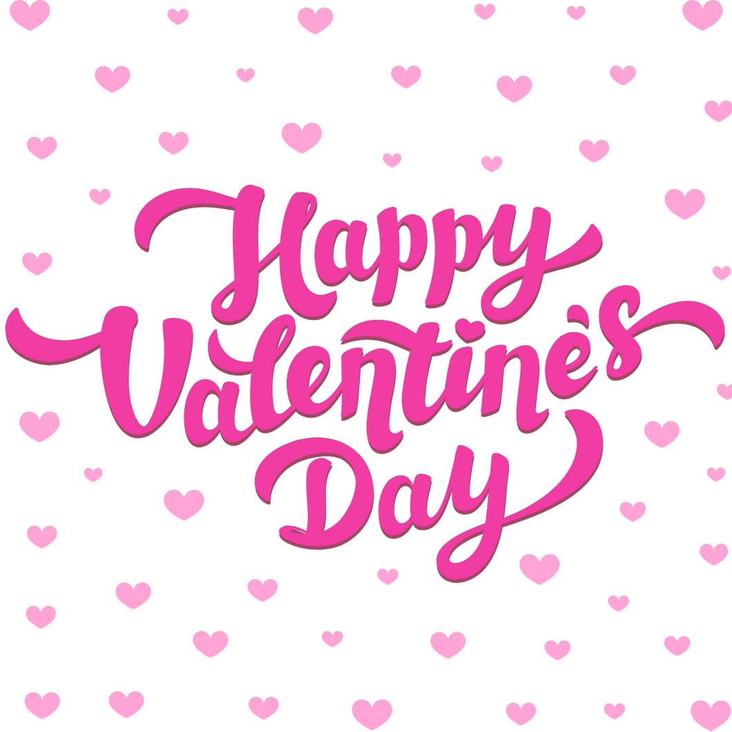 Happy Valentine's Day Script Cookie Tag, 2 inch
