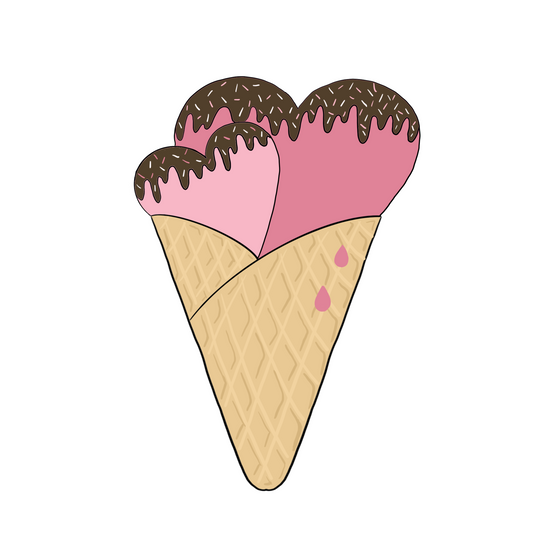 Heart Ice-Cream Cone Cookie Cutter STL Digital File