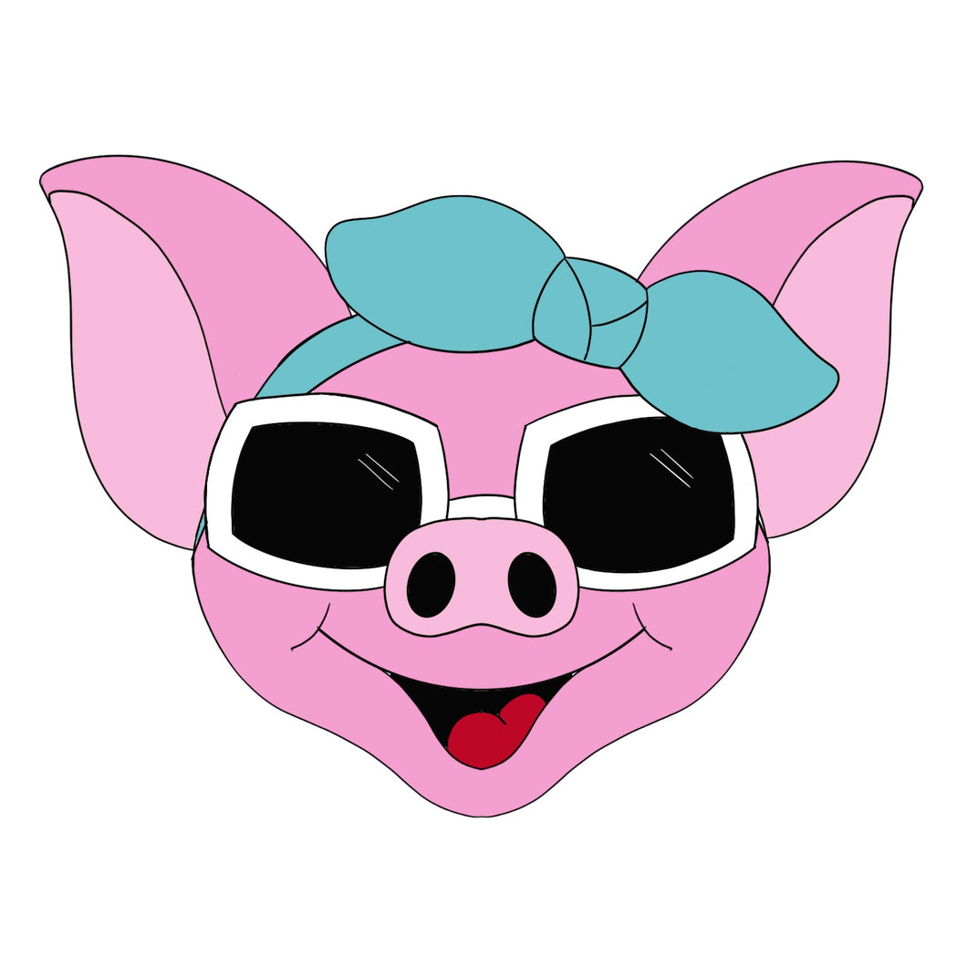 Pig with Bandana Cookie Cutter STL Digital File