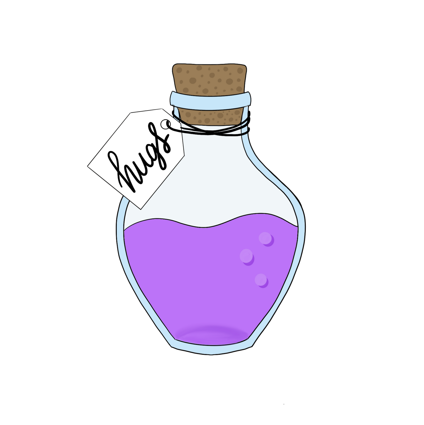 Hugs Potion Bottle with Tag Cookie Cutter STL Digital File