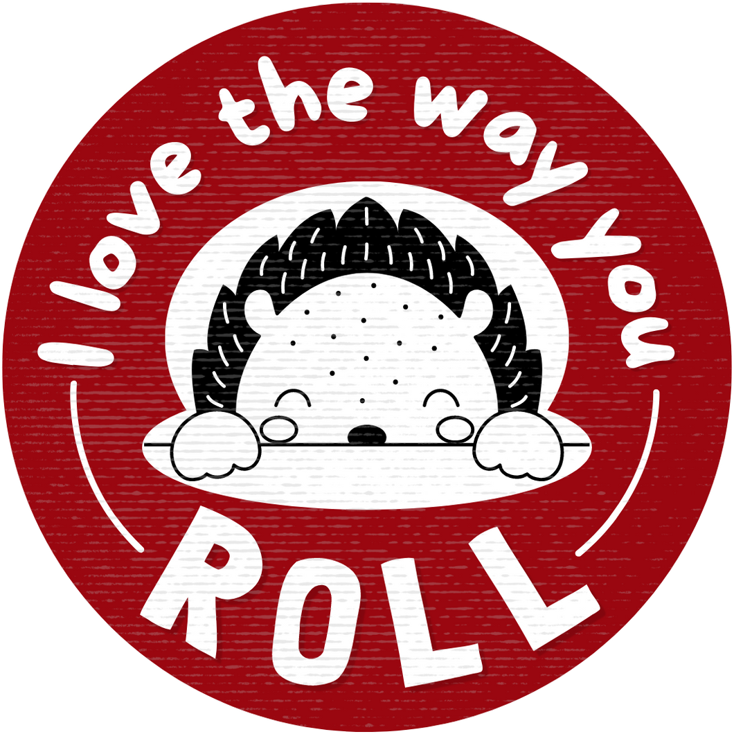 I Love the Way You Roll (Hedgehog) Cookie Tag, 2 inch