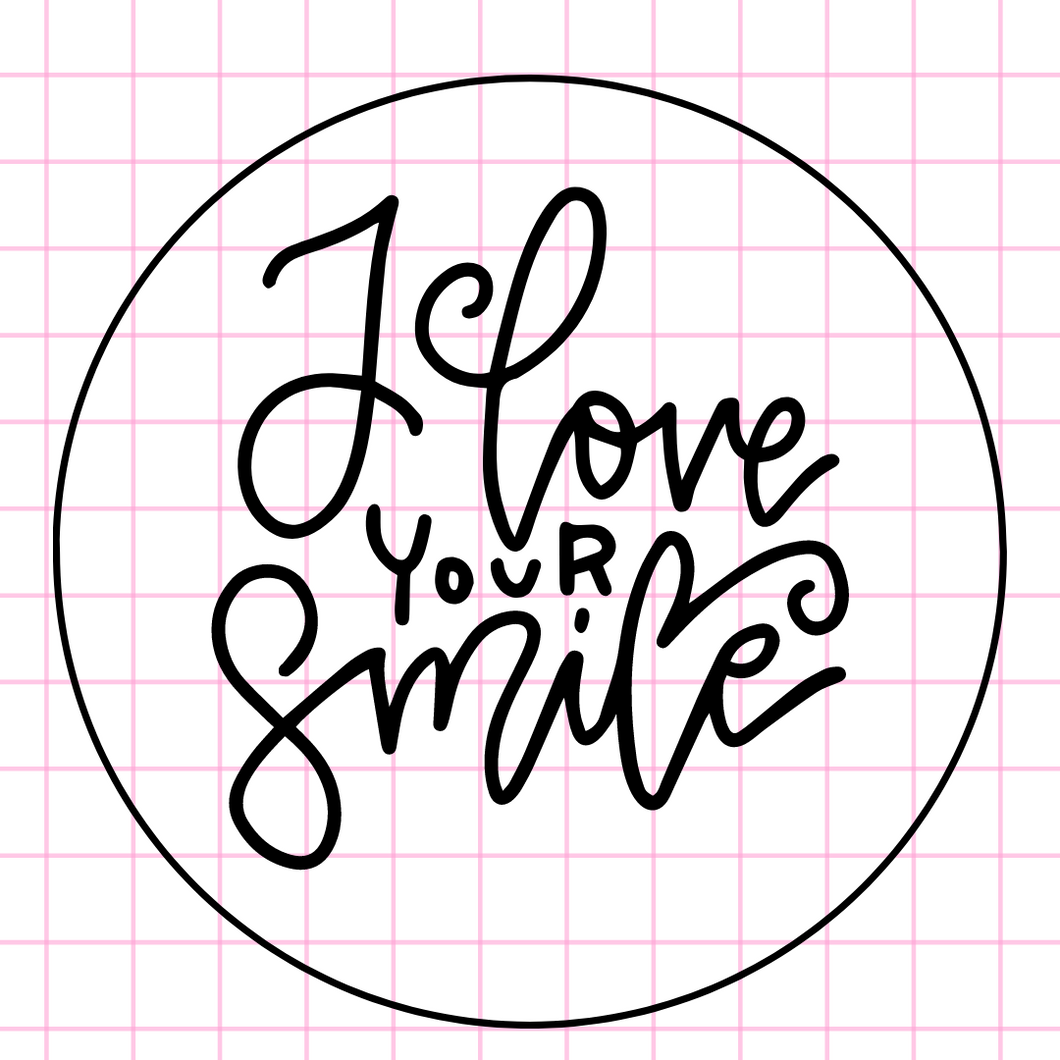 I Love Your Smile Cookie Tag, 2 inch