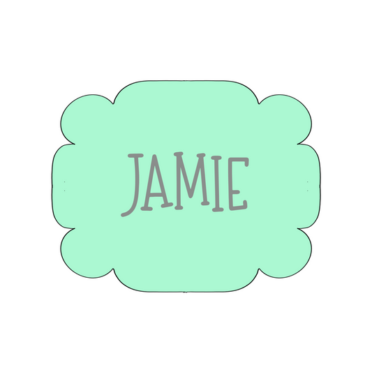 Jamie Plaque Cookie Cutter STL Digital File