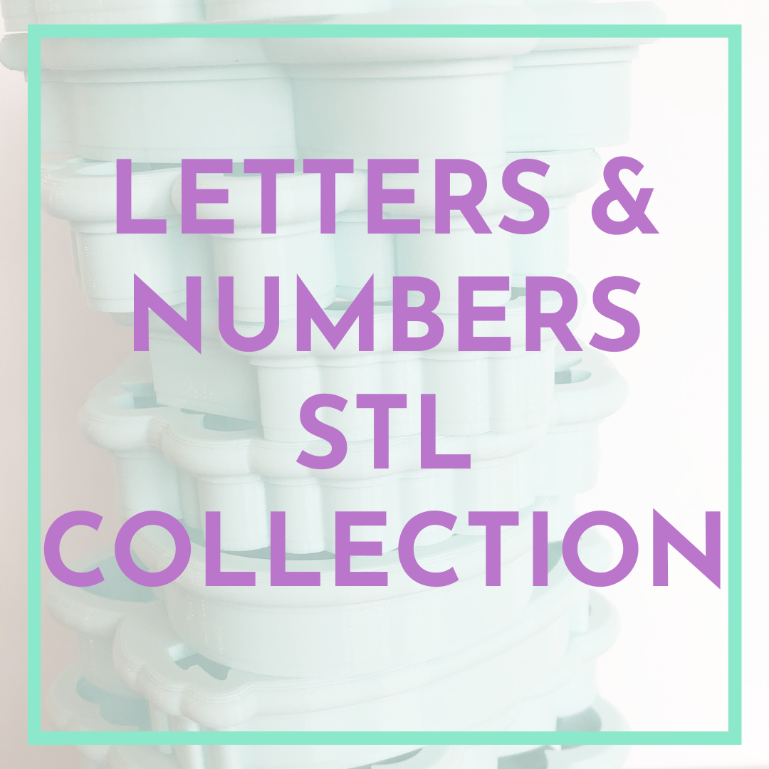 Letters & Numbers Set of 36 Cookie Cutters & STL Files