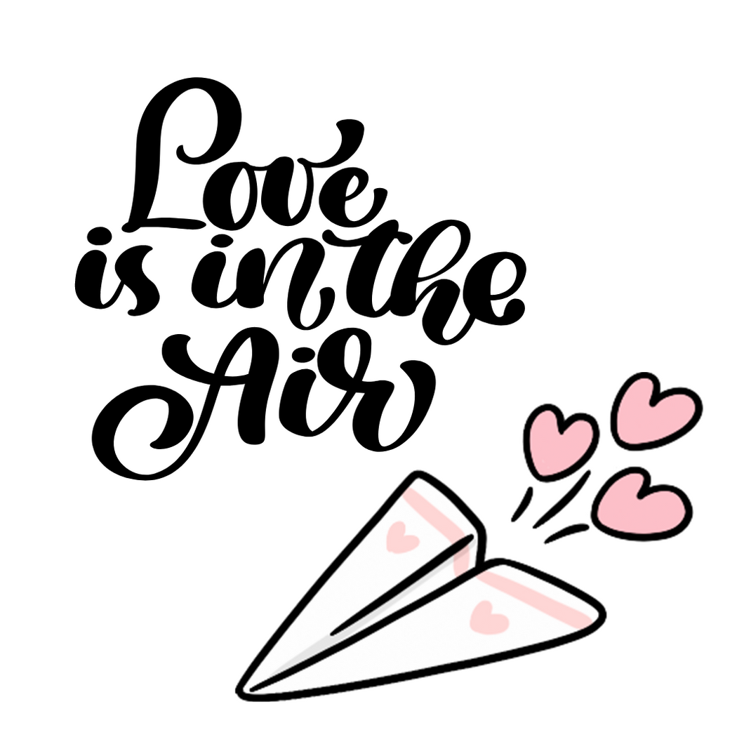 Love is in the Air (Plane) Cookie Tag, 2 inch