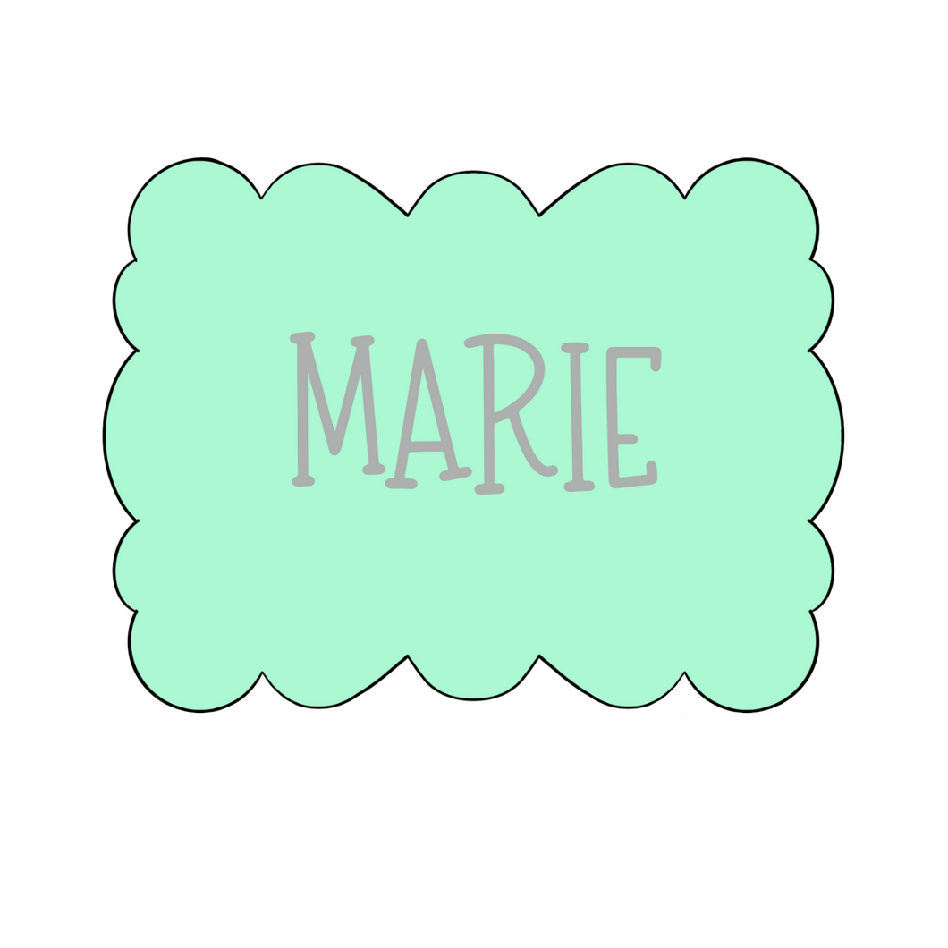 Marie Plaque Cookie Cutter STL Digital File