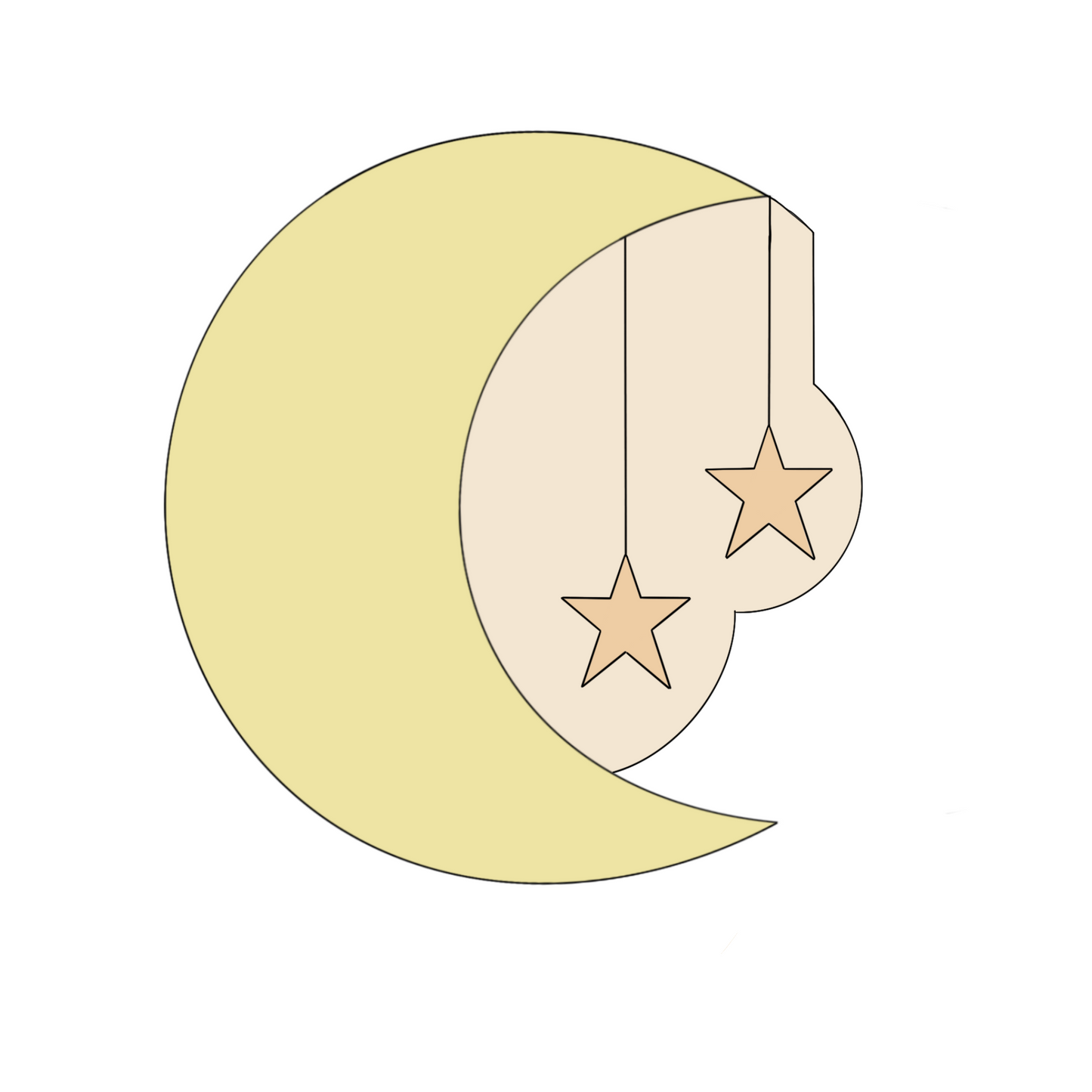 Moon with Stars Cookie Cutter & STLs