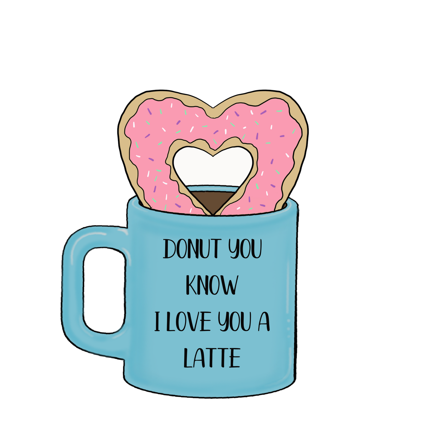 Heart Donut in Mug Cookie Cutter STL Digital File