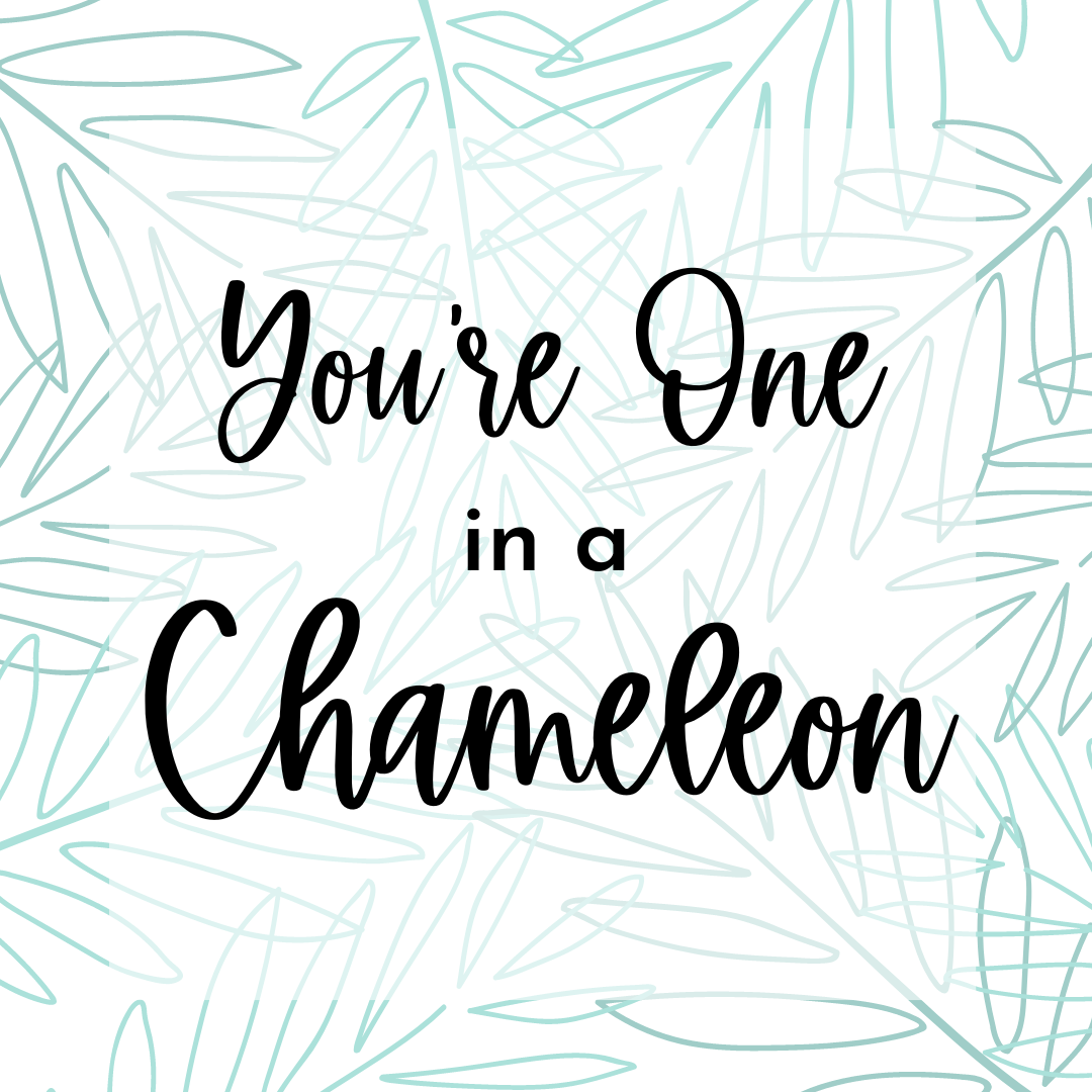 You're One in a Chameleon (Leafy) Cookie Tag, 2 inch