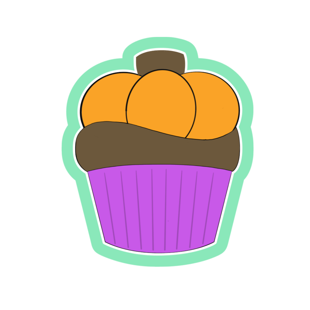 Pumpkin Cupcake Cookie Cutter STL Digital File
