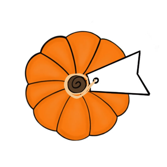 Pumpkin with Tag Cookie Cutter STL Digital File