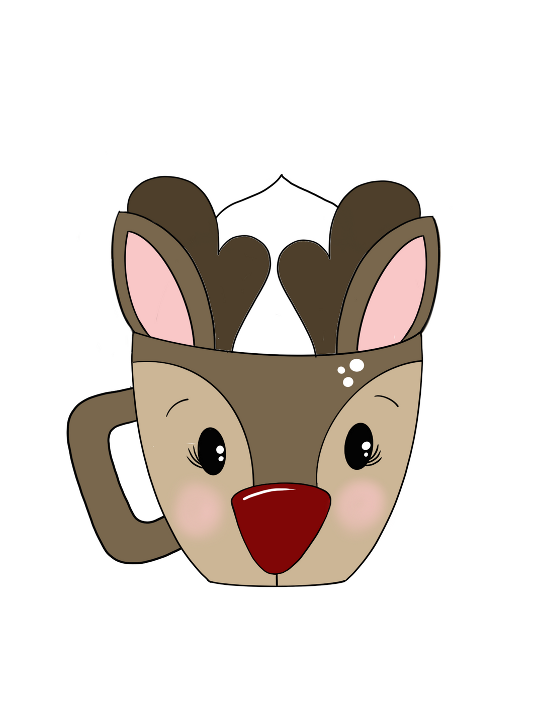 Reindeer Mug Cookie Cutter STL Digital File