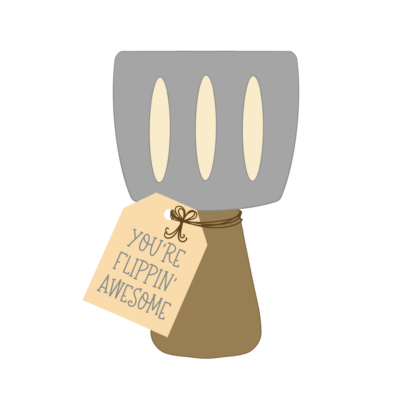 Spatula with Tag Cookie Cutter STL Digital File