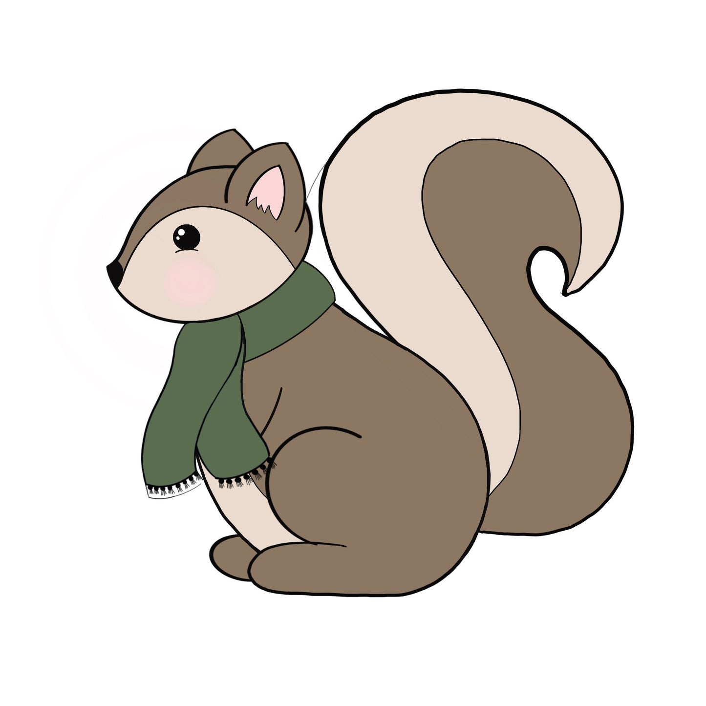 Squirrel in Scarf Cookie Cutter STL Digital File