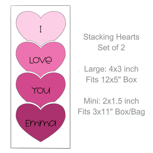 Stacking Hearts Puzzle STL Digital Files, Set of 2