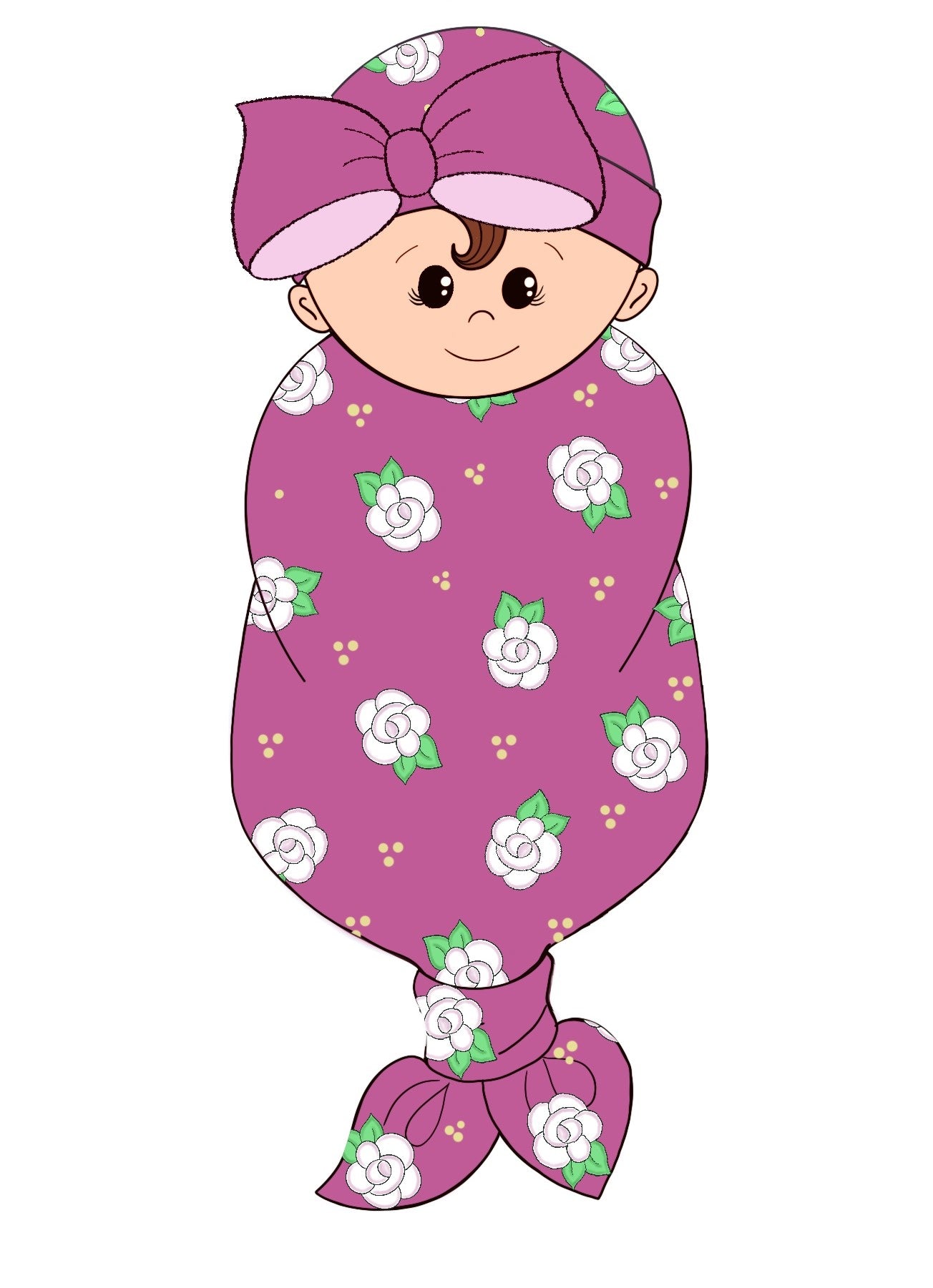 Swaddled Girl Baby Cookie Cutter STL Digital File