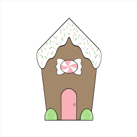 Tall Gingerbread House Cookie Cutter STL Digital File