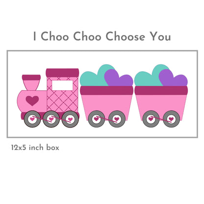 Train and Cart with Hearts STL Digital Files, Set of 2