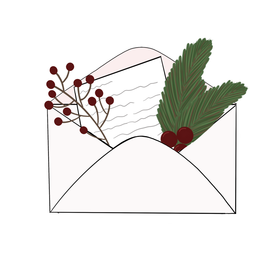 Winter Floral Envelope Cookie Cutter STL Digital File