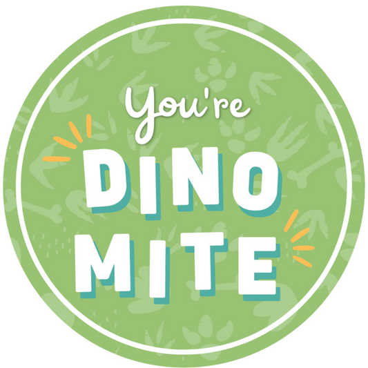 You're Dino-Mite (Green) Cookie Tag, 2 inch