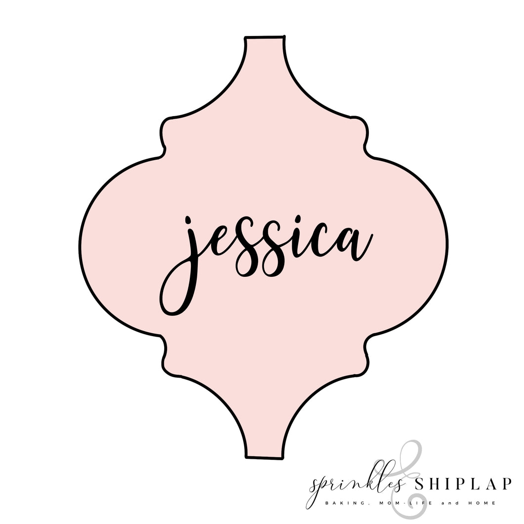 Jessica Plaque Cookie Cutter STL Digital File
