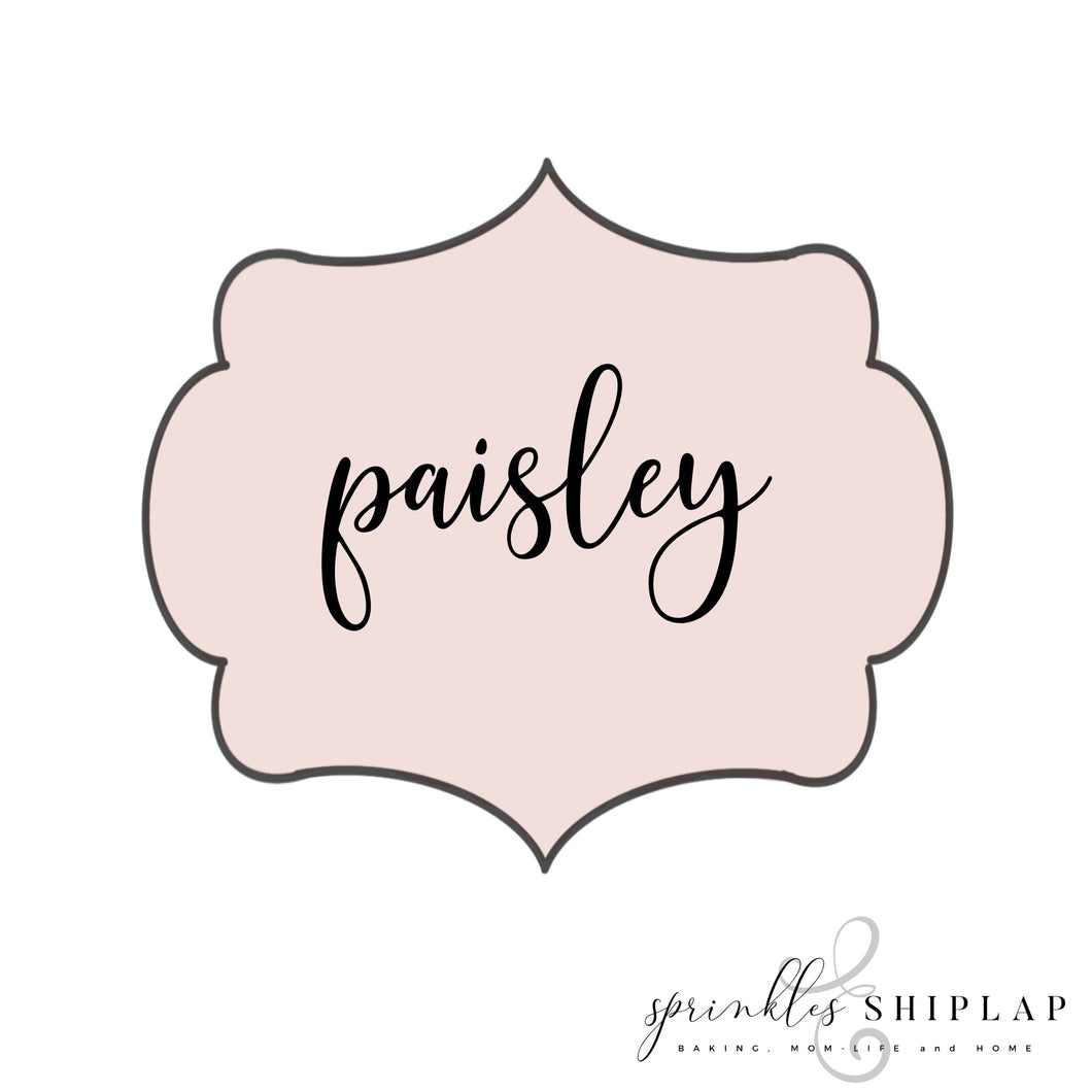 Paisley Plaque Cookie Cutter STL Digital File